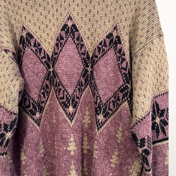 Vintage 80s Eclectic Grandpa Graphic Sweater SZ M - Picture 5 of 7